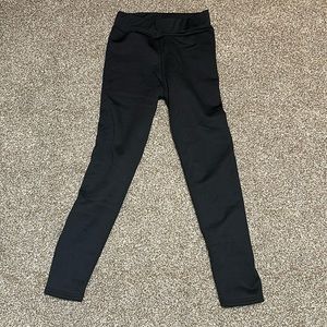Black fuzzy lined stretch pants